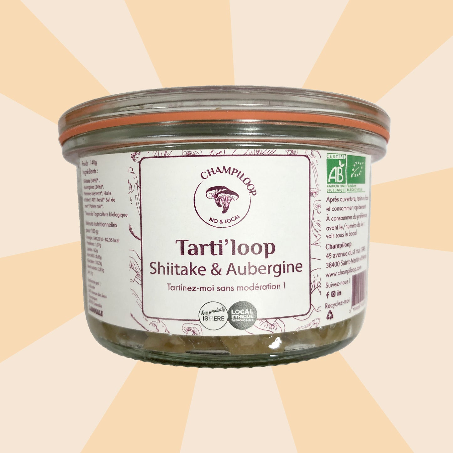 Tarti'loop Shiitake et Aubergine