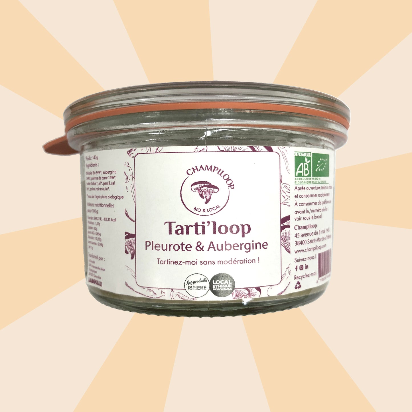 Tarti'loop Pleurote et Aubergine